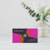 Funky House DJ Pink Black Business Card Visitenkarte (Stehend Vorderseite)