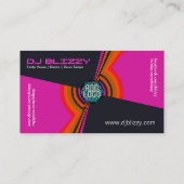 Funky House DJ Pink Black Business Card Visitenkarte (Rückseite)