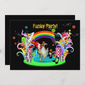 Funky Huhn-Party Einladung (Vorne/Hinten)