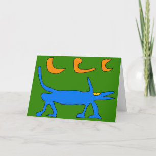 Funky Hund und Drei Monde Grußkarte! Karte
