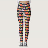 Funky illustrierte Sushi Leggings (Vorderseite)