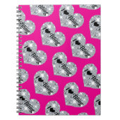 Funky Imitate Diamant I Liebe Bling Design auf hei Notizblock (Vorderseite)