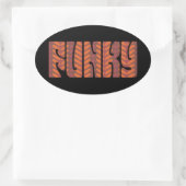Funky (in rot) ovaler aufkleber (Tasche)