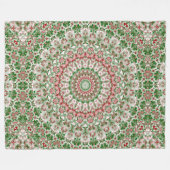 Funky Intricate Eclectic Boho Hippie Xmas Mandala Fleecedecke (Vorderseite (Horizontal))