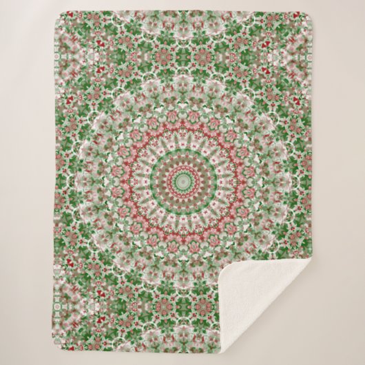 Funky Intricate Eclectic Boho Hippie Xmas Mandala Sherpadecke (Vorderseite)