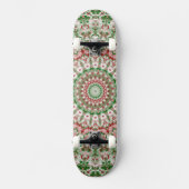 Funky Intricate Eclectic Boho Hippie Xmas Mandala Skateboard (Vorderseite)