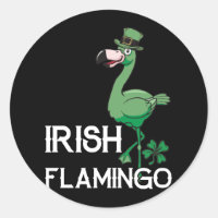 Funky Irish Flamingo Green Bird St Pattys Day