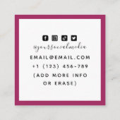 Funky Japanese Crane Illustration Tattoo Artist Quadratische Visitenkarte (Rückseite)