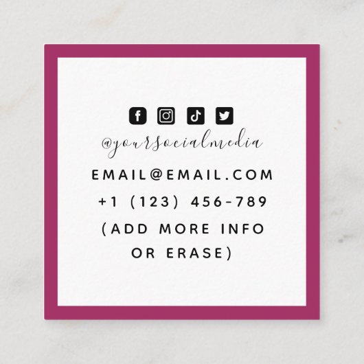 Funky Japanese Crane Illustration Tattoo Artist Quadratische Visitenkarte (Rückseite)