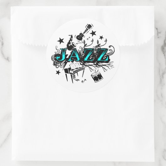 Funky Jazz Runder Aufkleber (Tasche)