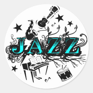 Funky Jazz Runder Aufkleber