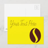 Funky Kaffebohne Postkarte (Vorne/Hinten)
