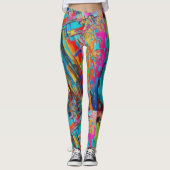 Funky Kaleidoskop farbenfrohe Leggings (Vorderseite)