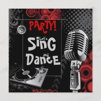 Funky Karaoke-Musik singt Tanz-Geburtstags-Party Einladung
