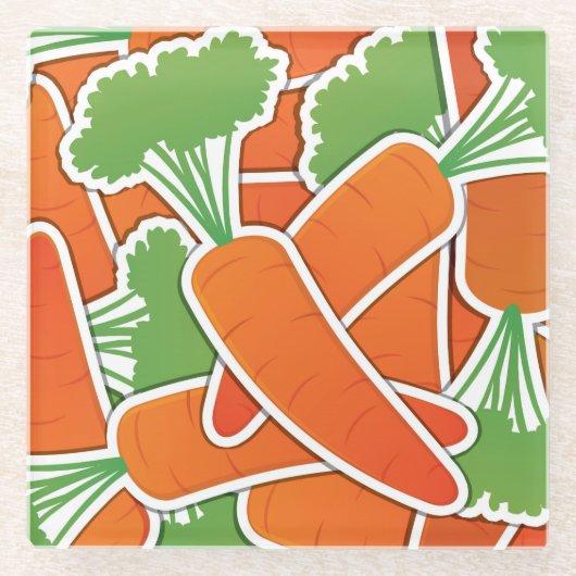 Funky Karotte Glasuntersetzer (Vorderseite)