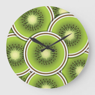 Funky Kiwi Frucht Große Wanduhr