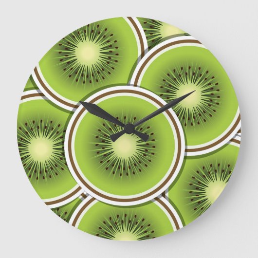 Funky Kiwi Frucht Große Wanduhr (Vorderseite)