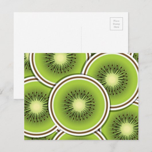 Funky Kiwi Frucht Postkarte (Vorne/Hinten)