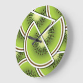 Funky Kiwi Obstkeile Große Wanduhr (Winkel)