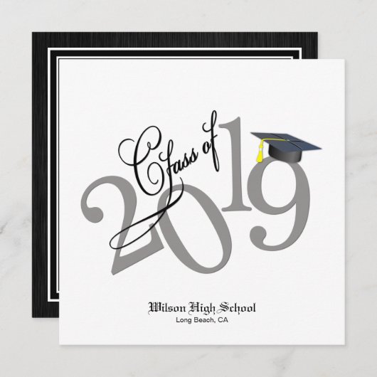 Funky-Klasse des Abschlusses 2019 Einladung (Vorne/Hinten)