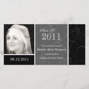 Funky klassisches schwarzes Wirbels-Abschluss-Foto Ankündigung