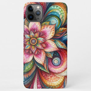 Funky Künstlerisch Colorful Paisley Floral Art Mus iPhone 11Pro Max Hülle