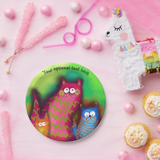 Funky Künstlerische Cat Lover Papierplatte Pappteller (Party)