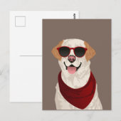 Funky Labrador Retriever for Dog Lovers Postkarte (Vorne/Hinten)