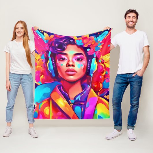 Funky Lady Digital Artwork Fleecedecke (Beispiel)