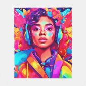 Funky Lady Digital Artwork Fleecedecke (Vorderseite)
