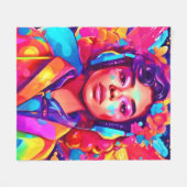Funky Lady Digital Artwork Fleecedecke (Vorderseite (Horizontal))