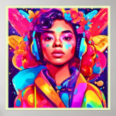 Funky Lady Digital Artwork Poster (Vorne)