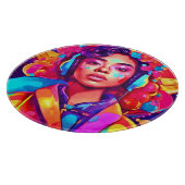 Funky Lady Digital Artwork Schneidebrett (Ecke)