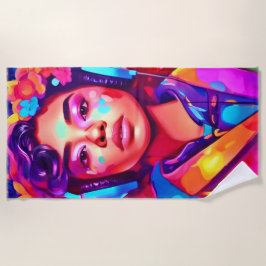 Funky Lady Digital Artwork Strandtuch