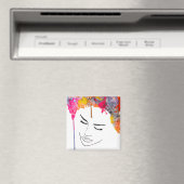 Funky lady psychedelisches verrücktes Haar Magnet (In Situ (Geschirrspüler))