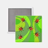 Funky Ladybugs Magnet (Vorderseite/Rückseite)