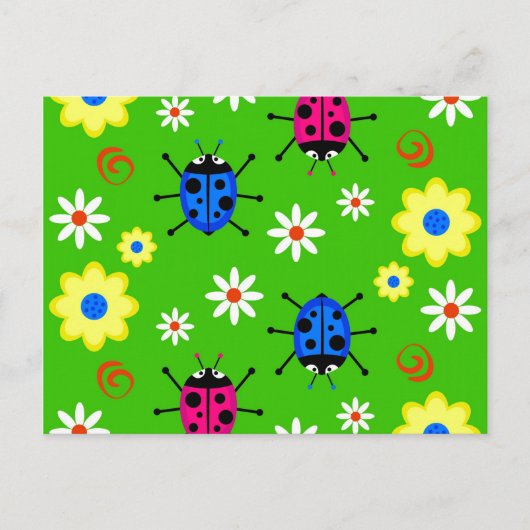 Funky Ladybugs Postkarte (Vorderseite)