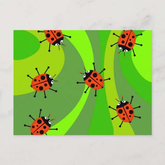 Funky Ladybugs Postkarte (Vorderseite)