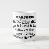 Funky Large Modern Minimalistisch Name Coffee Love Jumbo-Tasse (Vorderseite)