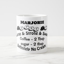 Funky Large Modern Minimalistisch Name Coffee Love Jumbo-Tasse