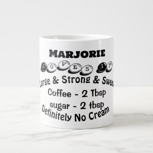 Funky Large Modern Minimalistisch Name Coffee Love Jumbo-Tasse