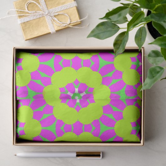 Funky Lavender, Lime Green & Yellow Decoupage Seidenpapier (Geschenk)