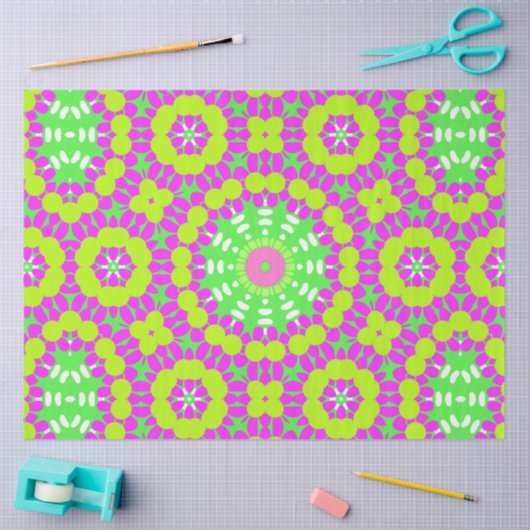 Funky Lavender, Lime Green & Yellow Decoupage Seidenpapier (Basteln)