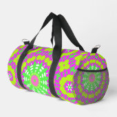 Funky Lavender, Lime Green & Yellow Girl Pattern Duffle Bag (Rechte Ecke)