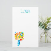 Funky lebendige Blume Kunstillustrierung Briefpapier (Stehend Vorderseite)
