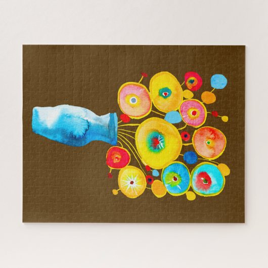 Funky lebendige Blume Kunstillustrierung Puzzle (Horizontal)