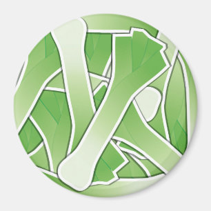 Funky leek magnet
