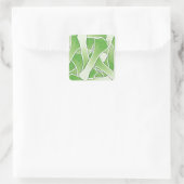 Funky leek quadratischer aufkleber (Tasche)