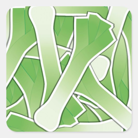 Funky leek quadratischer aufkleber (Vorderseite)