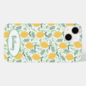 Funky Lemons and Blätter Chic Case-Mate iPhone Hülle (Rückseite (Horizontal))
